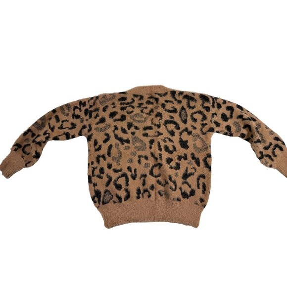 Womens Mystree Fuzzy Animal Cheetah Print Pullover Sweater Cozy Soft‎ Size Small - Picture 14 of 16